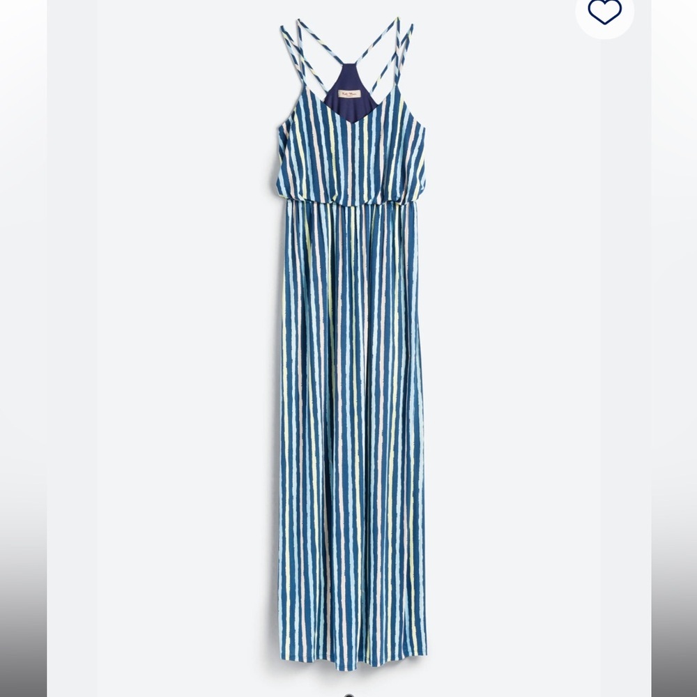Full moon wendilyn maternity Striped Blue and White Maxi Dress
